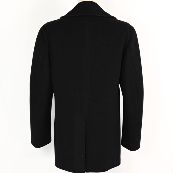 Vintage Black Heavy Wool NAVY Pea Coat - Picture 2 of 5